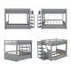 preview thumbnail 6 of 16, Full Over Full Bunk Bed with Storage Staircase & 3 Drawers, Convertible Wooden Bunk Bed Frame w/Safety Guardrail for Kids Teens