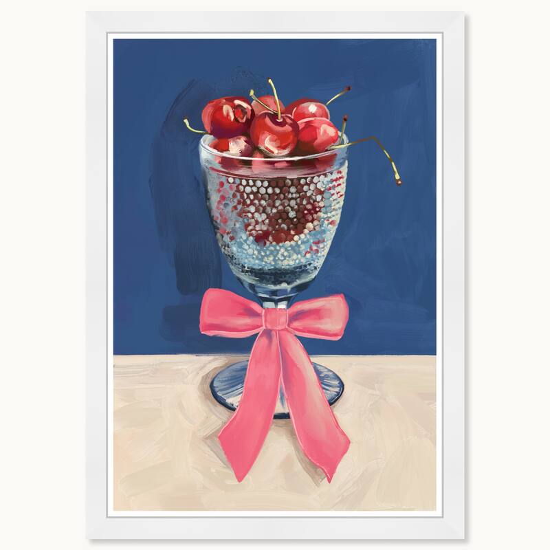 Wynwood Studio Prints Food Cuisine A Glass Full Blue Wall Art