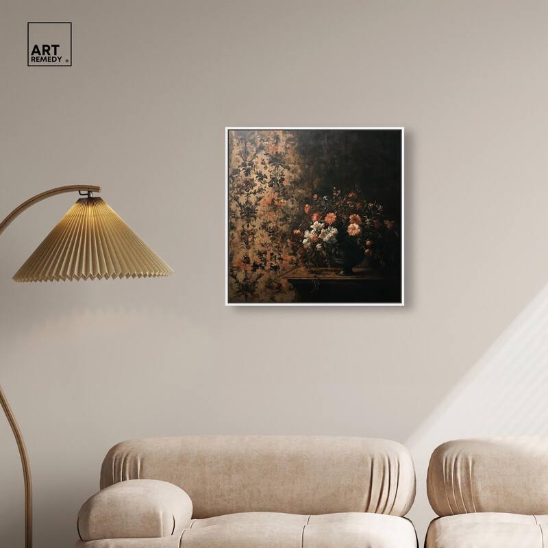 Dark Floral Elegance Canvas by Art Remedy