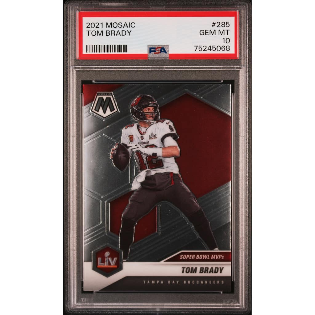 Tom Brady Panini 2021 Mosaic Football Card #285 Graded PSA 10 - 8'6" x 11'6"