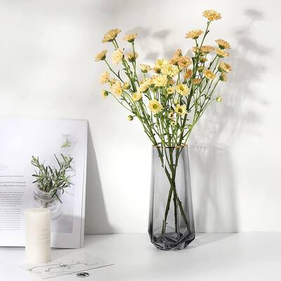 Tall Glass Vase for Flowers Hand Glass Home Decor Bathroom