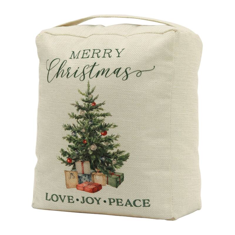 Merry Christmas Fabric Door Stop with Handle
