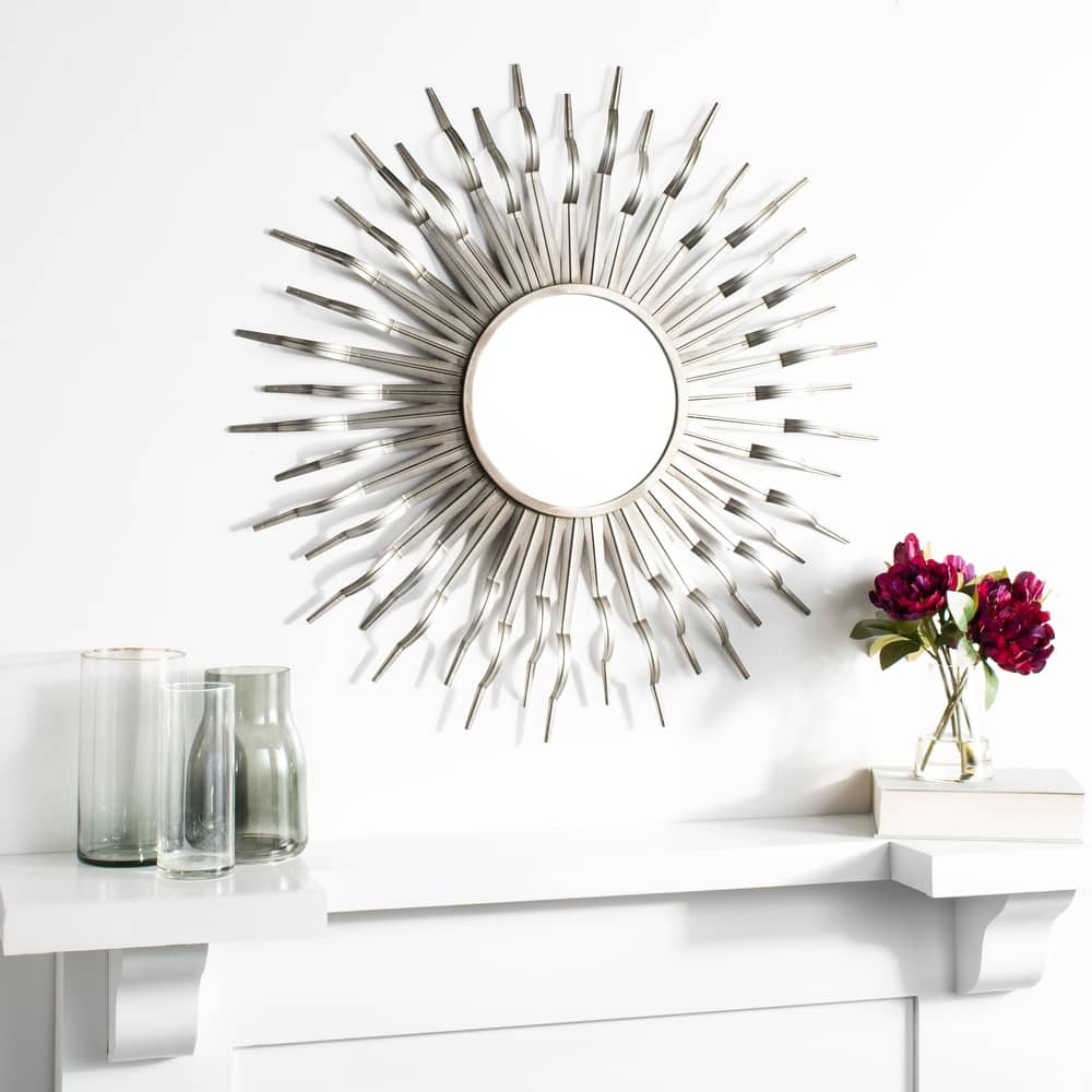 SAFAVIEH Carli 35-inch Sunburst Round Mirror - 35" W x 1.5" L x 35" H