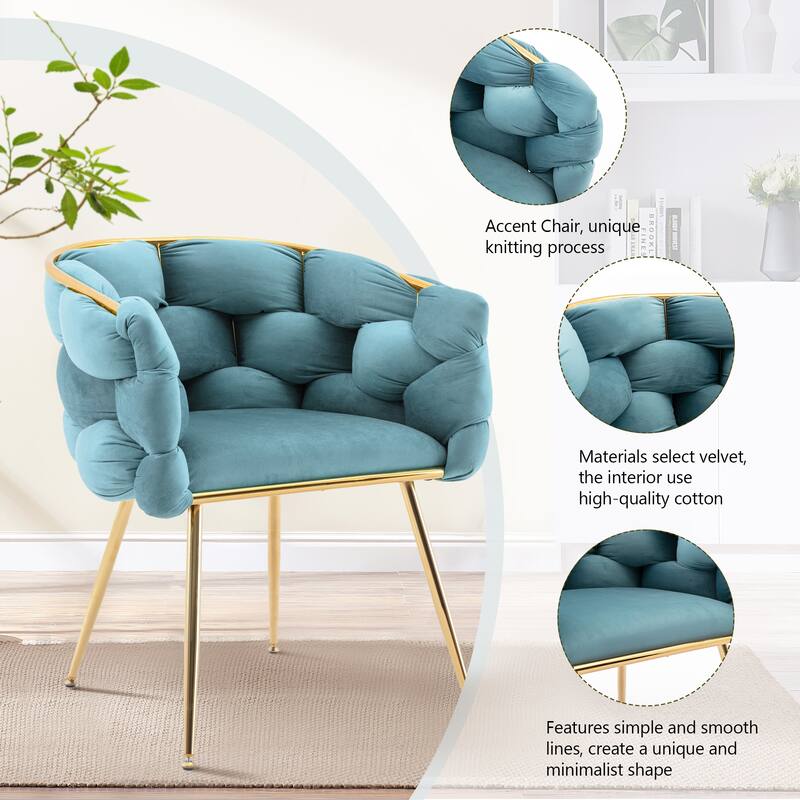 Modern Velvet Dining Chair with Metal Legs