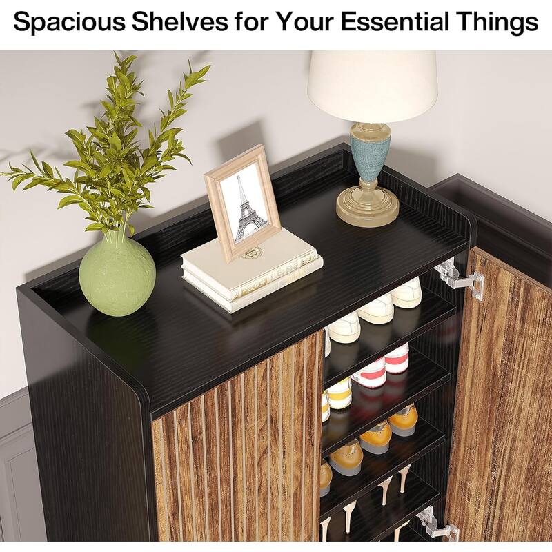 25 Pair Shoe Storage Cabinets with Doors for Bedroom Hallway Living Room