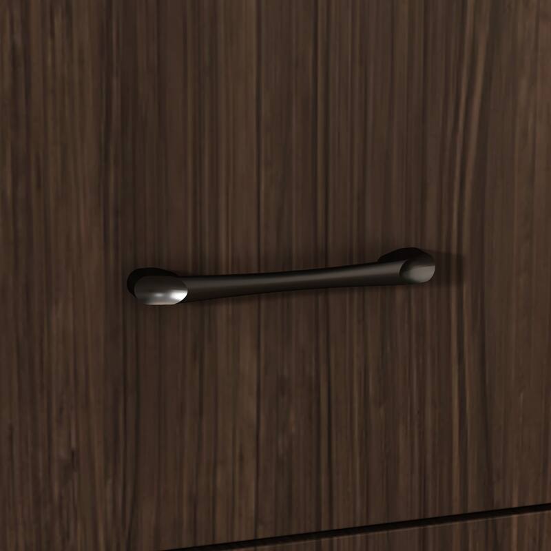 LED-Lit Wood Grain Cabinet - Configurable Storage for Home or Office