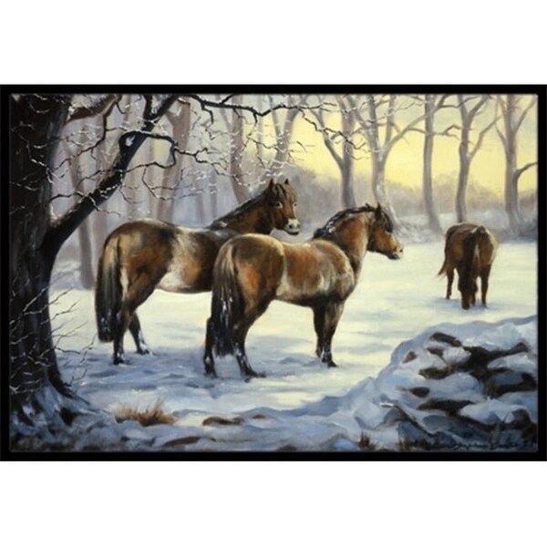 Carolines Treasures BDBA0122JMAT Horses in Snow by Daphne Baxter Indoor or Outdoor Mat 24 x 36