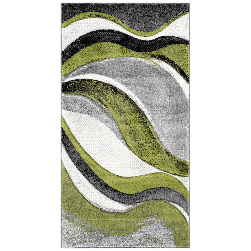 SAFAVIEH Hollywood Zohreh Mid-Century Modern Abstract Rug - 4' x 6' - Grey/Green