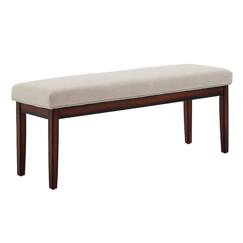 Hawthorne Upholstered Espresso Finish Bench by iNSPIRE Q Bold - Beige Linen