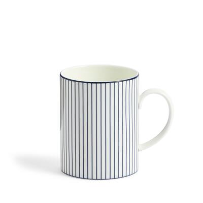 Wedgwood Gio Blue Mug 11.5floz, Pinstripe White