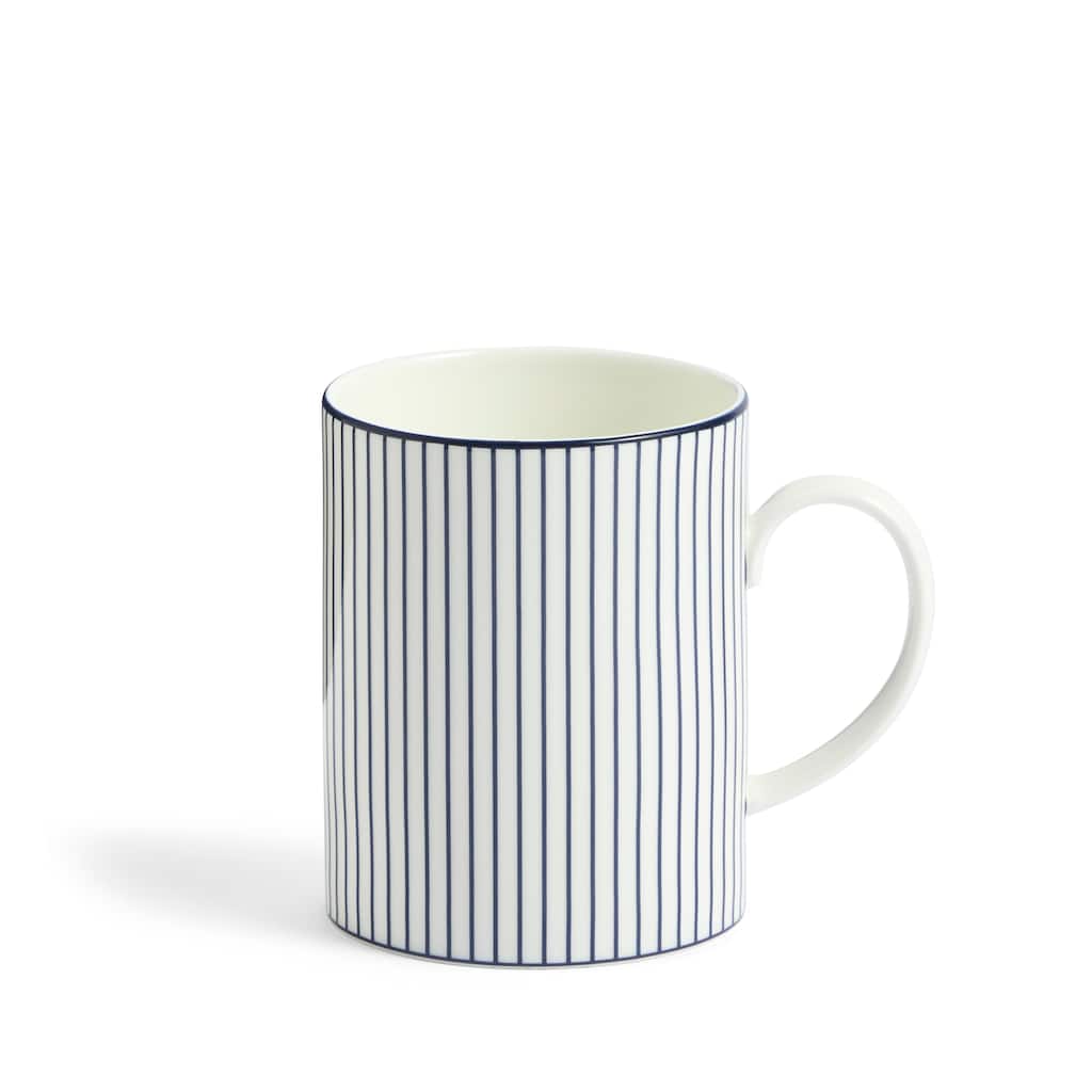 Wedgwood Gio Blue Mug 11.5floz, Pinstripe White