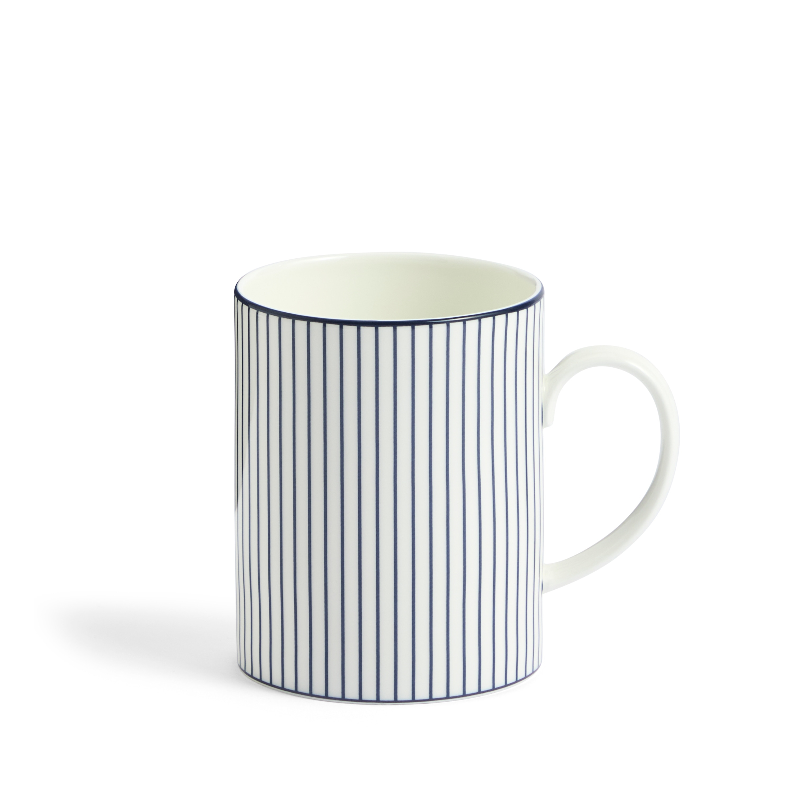Wedgwood Gio Blue Mug 11.5floz, Pinstripe White