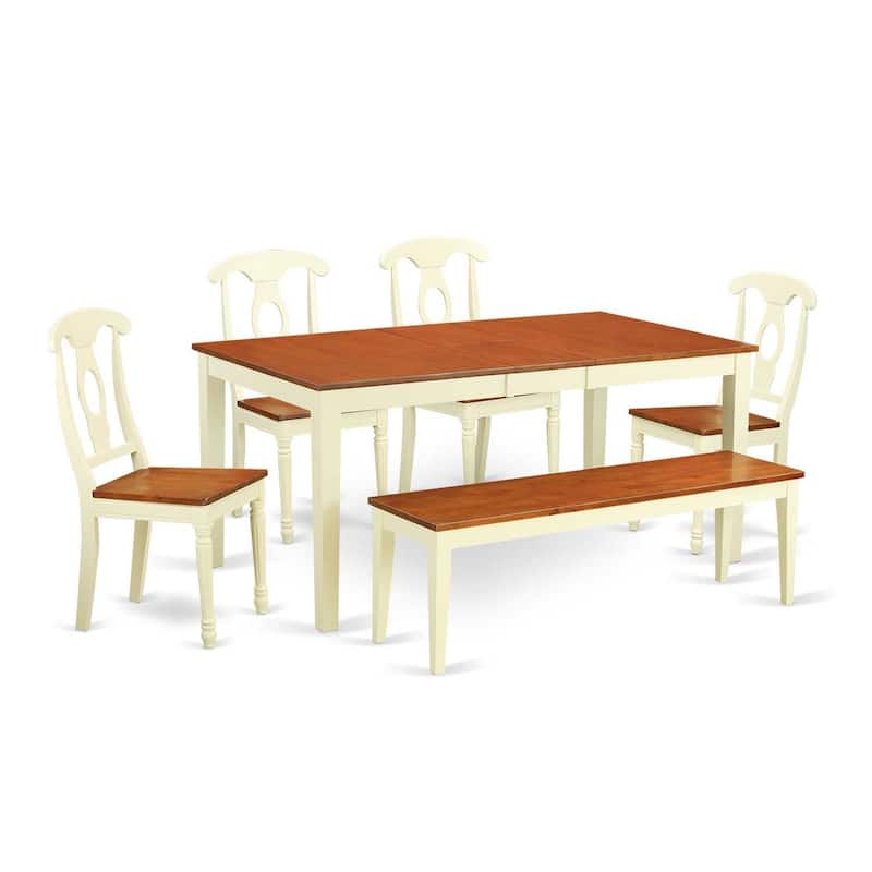 Rustic Dining Table Set - Solid Wood Table & Chairs for Kitchen or Dining Room