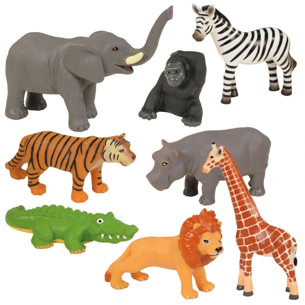 Kaplan Early Learning Company Jungle Animal Set - Set of 8 - Bed
