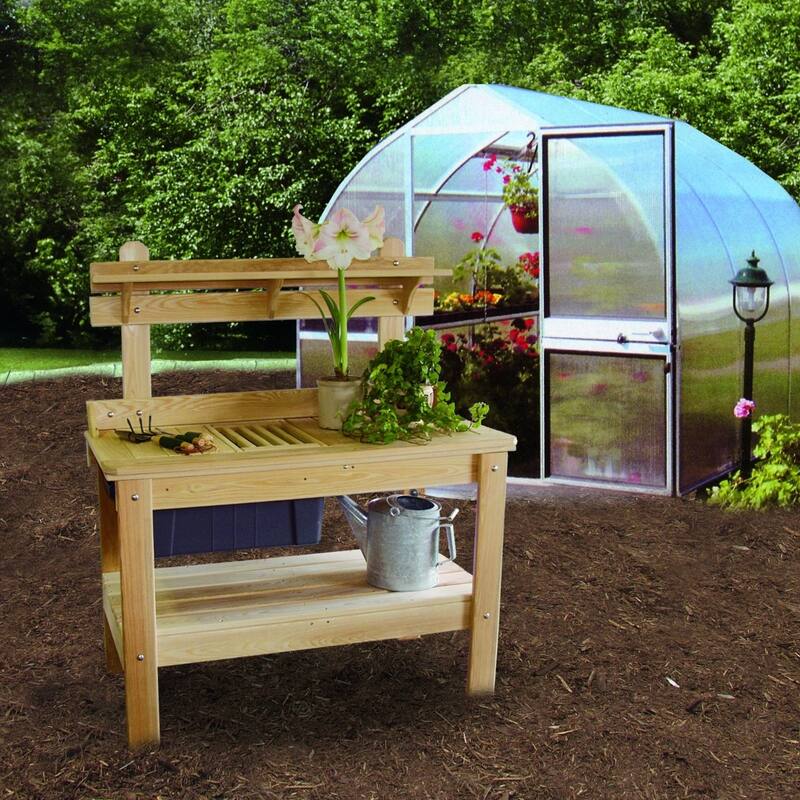 Natural Cypress Potting Table