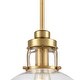 preview thumbnail 3 of 1, Manhattan Boutique 1-Light Mini Pendant in Brushed Brass with Clear Glass