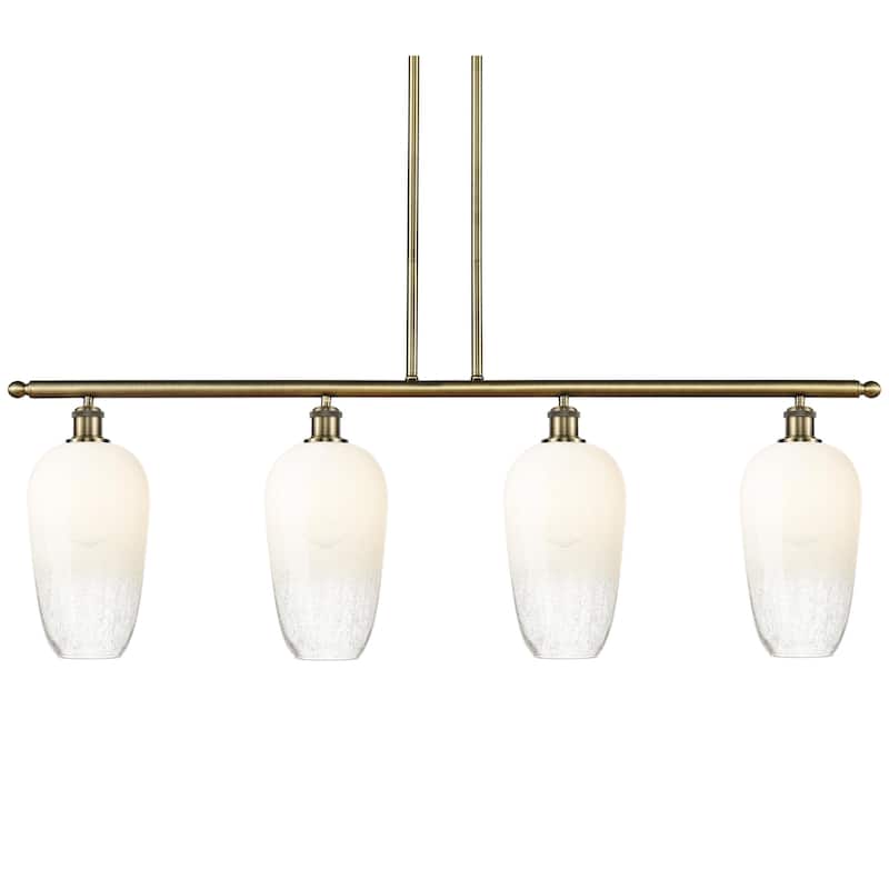 Innovations Lighting 516-4I-16-48 Brookhaven Flute Linear Brookhaven - Antique Brass / Opal