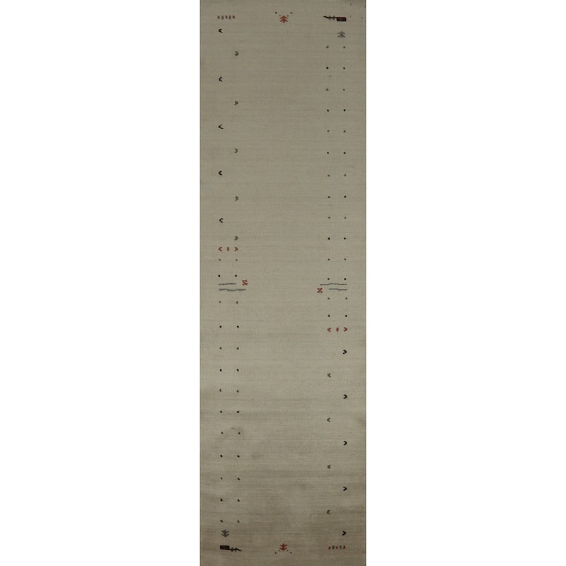 Tribal Gabbeh Indian Runner Rug Handmade Wool Carpet - 2'7" x 11'5"