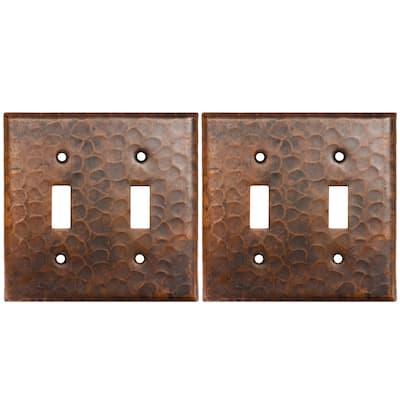 Premier Copper Products ST2_PKG2 Copper Switchplate Double Toggle Switch Cover (ST2_PKG2) - Brown