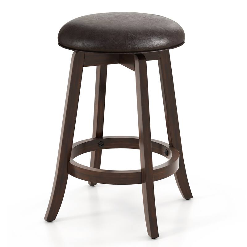 Gymax 24'' Counter Height Stools Set of 4 w/ Swivel Round Seat &