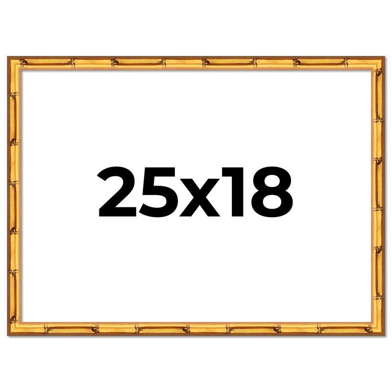 25x18 Frame Gold Bamboo Picture Frame Modern Photo Frame Includes UV Acrylic Shatter Guard Front Acid Free Foam Backing Board