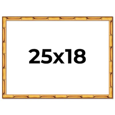 25x18 Frame Gold Bamboo Solid Wood Picture Frame | 1 Inch Moulding