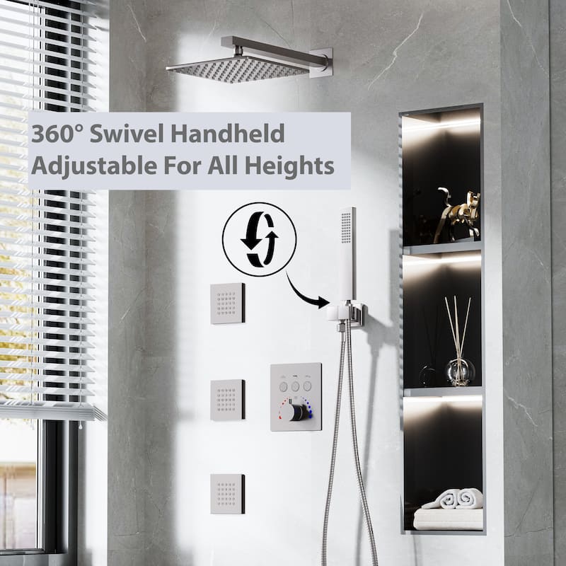 Luxury 3-Way Complete Rain Showerhead