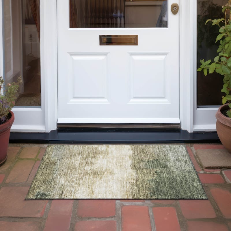 Machine Washable Indoor/ Outdoor Contemporary Chantille Rug