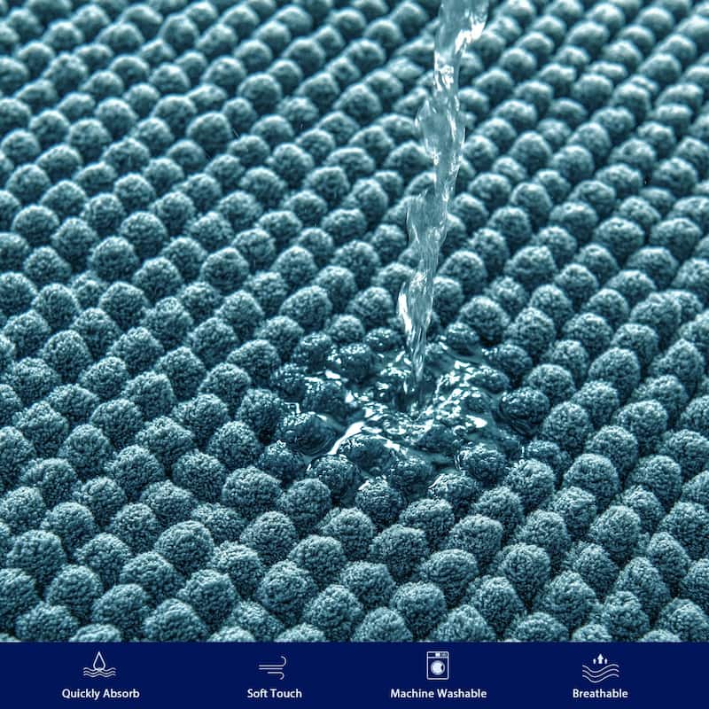 Subrtex Luxury Chenille Bath Rugs Soft Bathroom Mats
