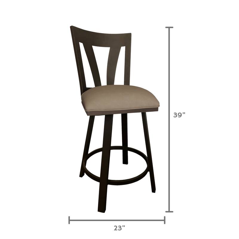 Tempo Furniture Austin Swivel 26" Counterstool/30" Barstool Sun Bronze Metal Finish & Coffee Polyurethane by Furnish Theory