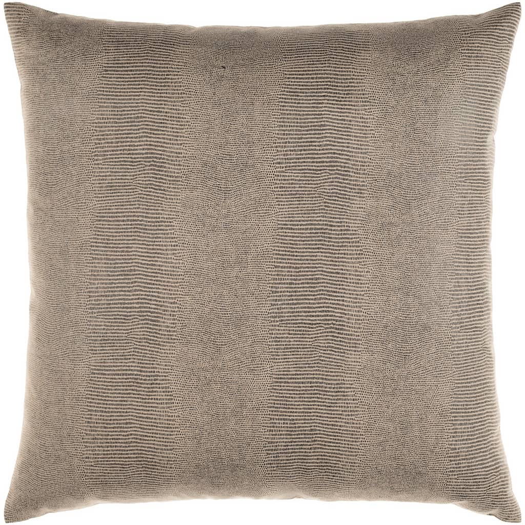 Sachine Modern Oatmeal and Black Cotton Throw Pillow