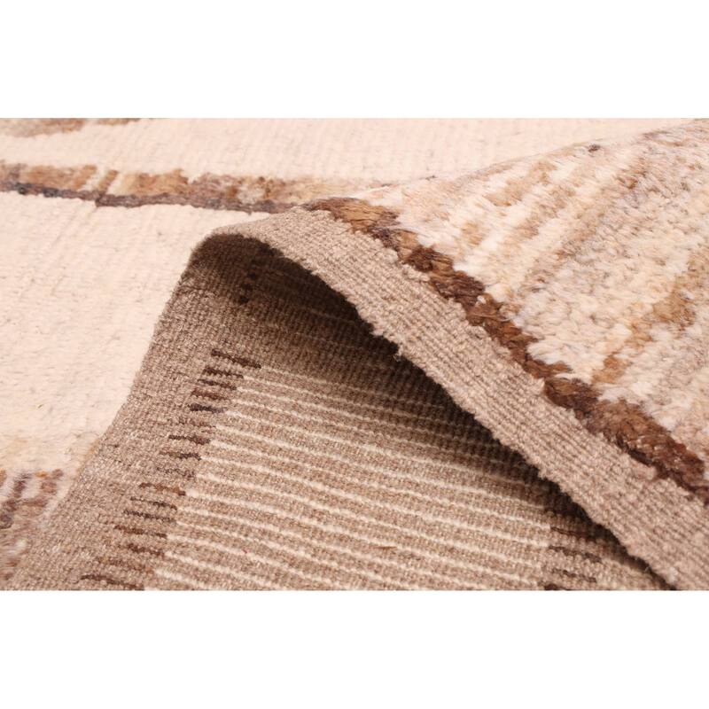 ECARPETGALLERY Hand-knotted Pak Finest Marrakesh Cream Wool Rug - 8'8 x 11'11