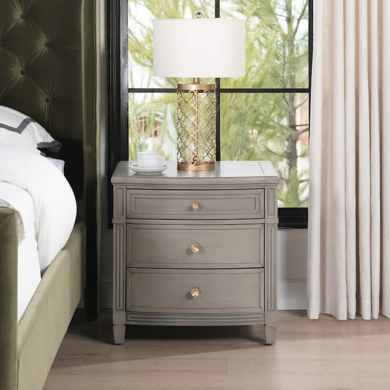 Dauphin 23.5" 3-Drawer Storage End Table - Grey Cashmere Wood