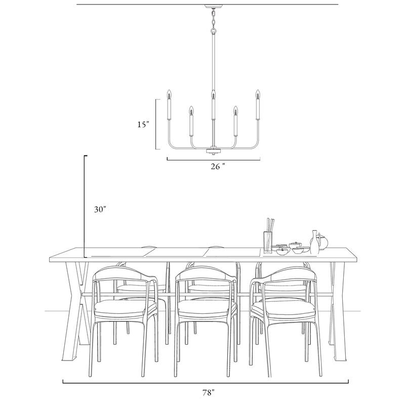 Modern Farmhouse Black 8-Light Chandelier Transitional Metal Dining Room Lights