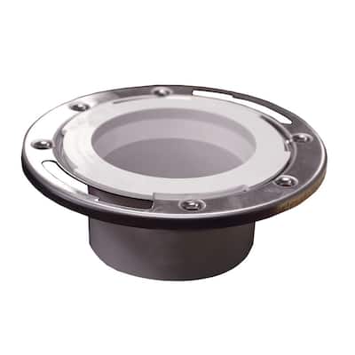 Jones Stephens C57134 3 X 4 PVC Closet Flange W /SS Ring Less Knockout