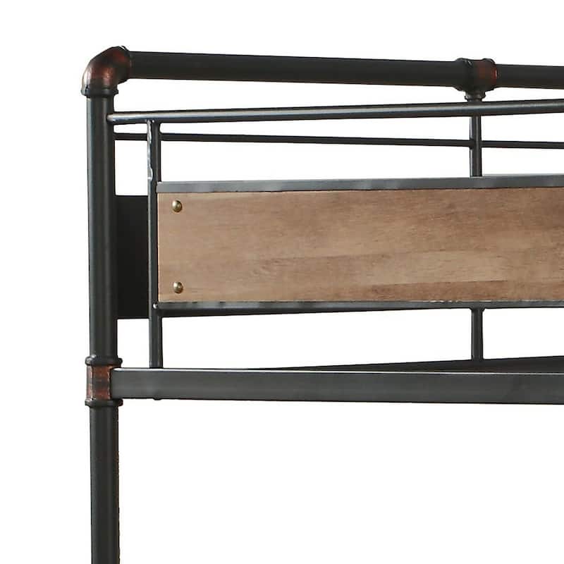 Merklee Sandy Black and Dark Bronze Queen over Queen Bunk Bed