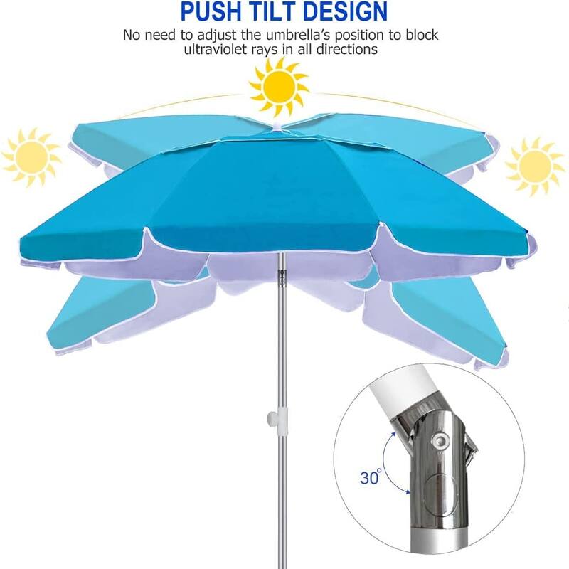 Folded Portable Travel Beach Umbrella Telescopic umbrellas with Sand