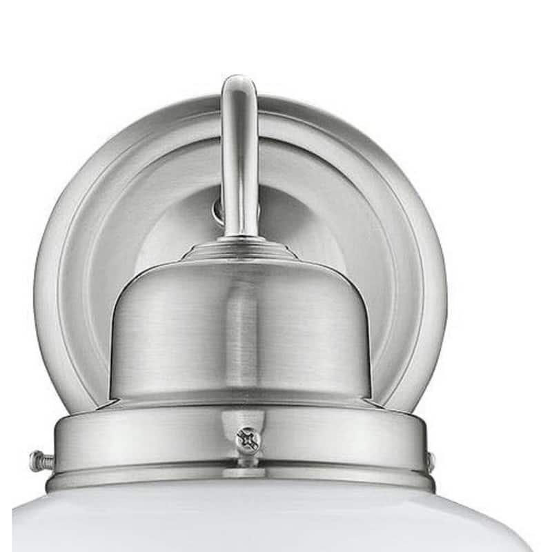 Updated Farmhouse 1 Light Wall Sconce with White School House Glass