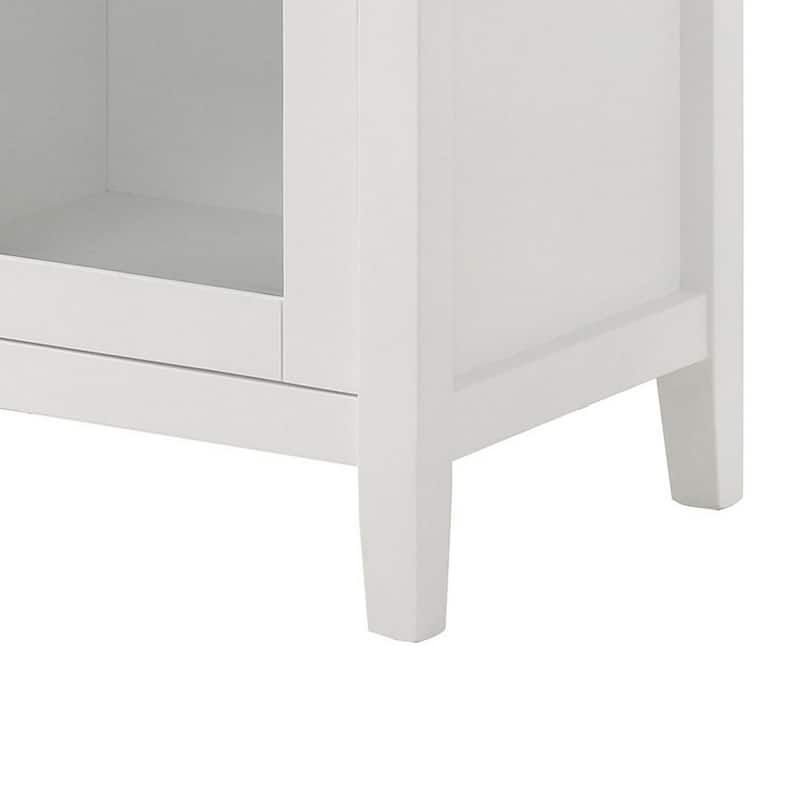 Hoa 59 Inch Dining Sideboard Console Cabinet, 2 Doors, White Brown Wood