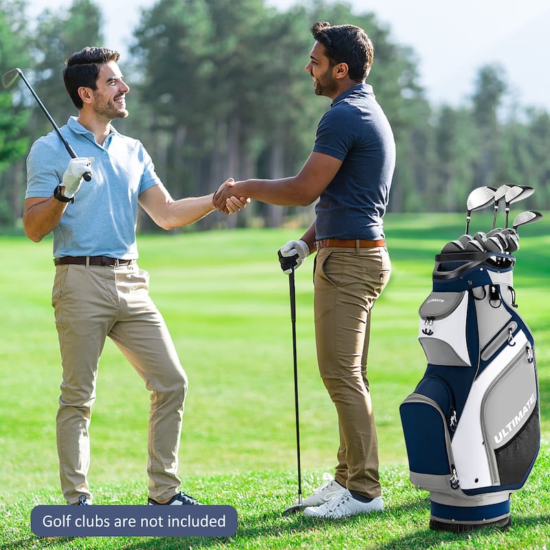 10.5'' Golf Stand Bag w/14 Way Dividers Rain Hood 7 Zippered Pockets - See Details