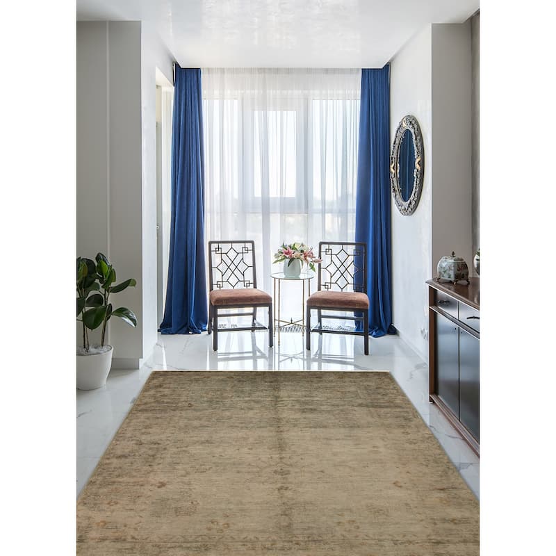 ECARPETGALLERY Hand-knotted Vibrance Teal Wool Rug - 6'1 x 8'7