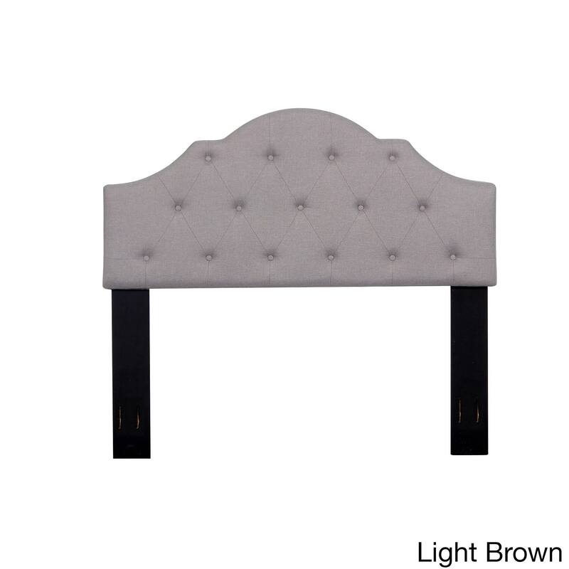 Button Trim Full/Queen Nailhead Upholstered Fabric Headboard