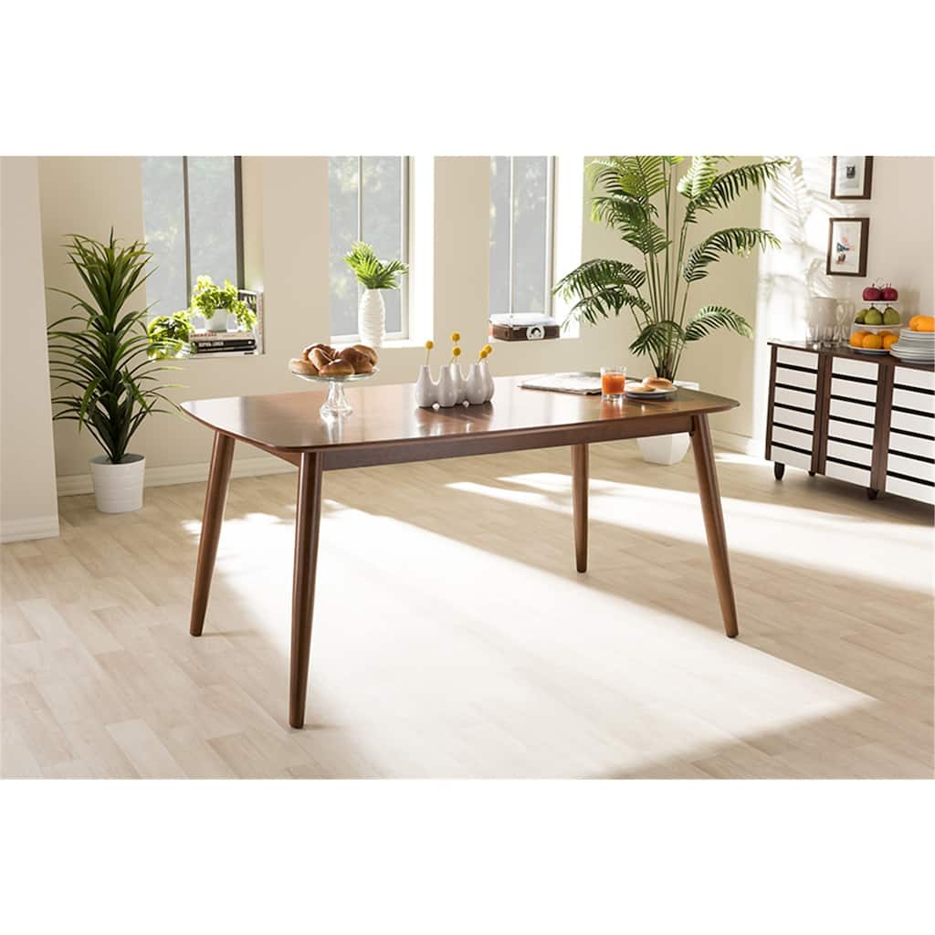 Modern Dining Table - Medium Oak Finish, 62 Inch - Stylish Table for Kitchen & Dining Room - 29.25