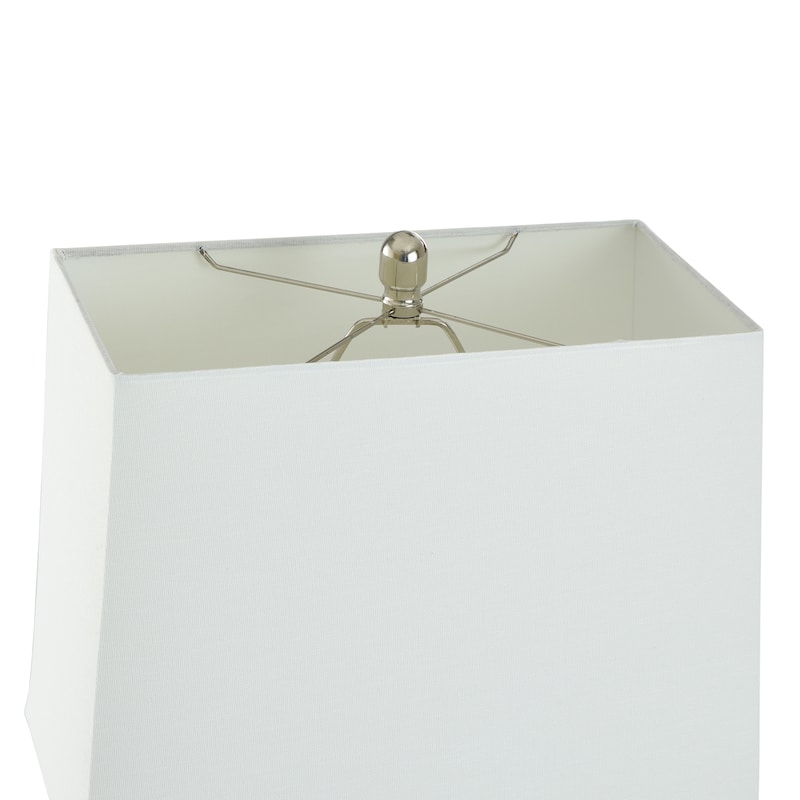 Dimpled Table Lamp - Colored Glass with Aged Brass Accents - White Shade