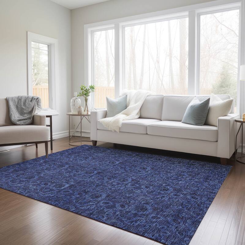 Machine Washable Indoor/ Outdoor Chantille Floral Rug