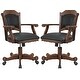 preview thumbnail 8 of 7, Poker and Bumper Pool 7-piece Gaming Table Set with Black Leatherette Arm Chairs - 1-Table, 6-Chairs