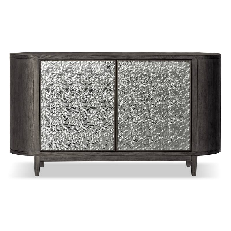 Furniture of America Piez Modern Ash Grey Wood 4-Shelf 2-Door Dining Server