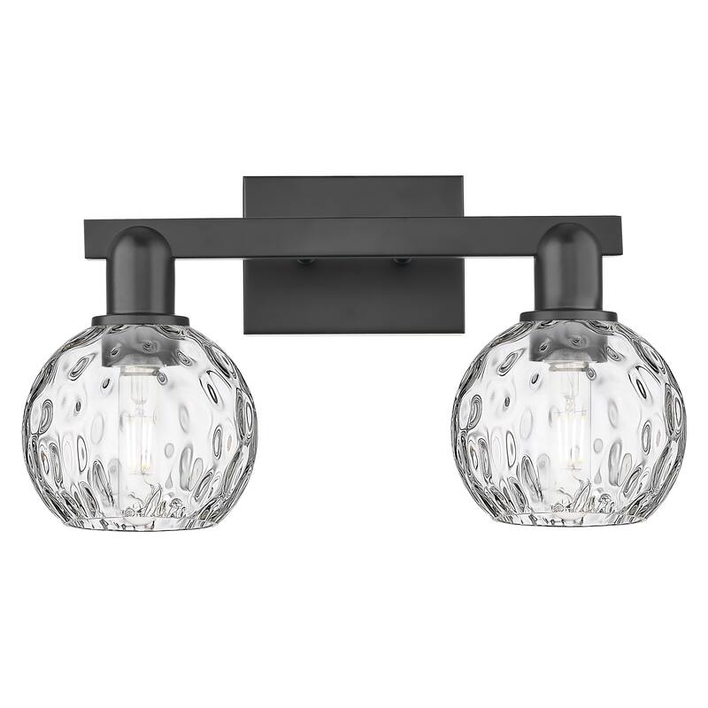 Innovations Lighting Endless Possibilities Arcadia - Athens Water Glass - 2 Light 17" Bath Vanity Light - Matte Black