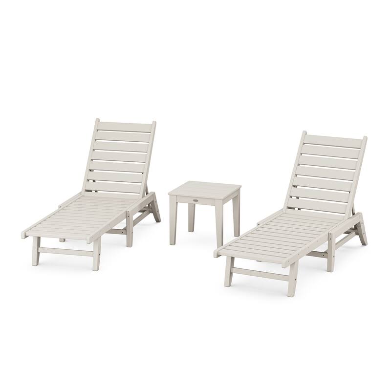 POLYWOOD 3-Piece Canyon Chaise Lounge Set - Sand