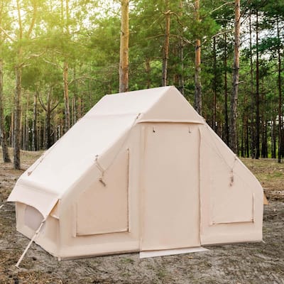 Inflatable Camping Tent w/ Pump Portable Glamping Tent w/ Carry Bag
